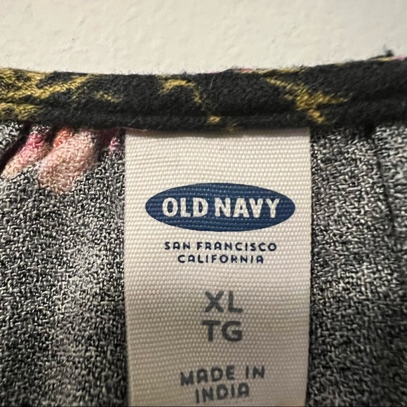 Old Navy XL Long Sleeve Black Floral Midi Dress Cottage Core - Picture 3 of 3